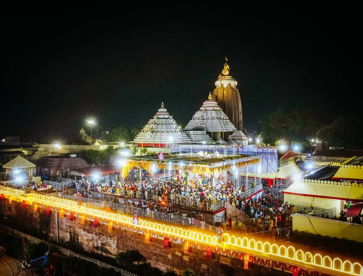 Jagannath Temple in Puri during the 2022 Snana Jatra festival