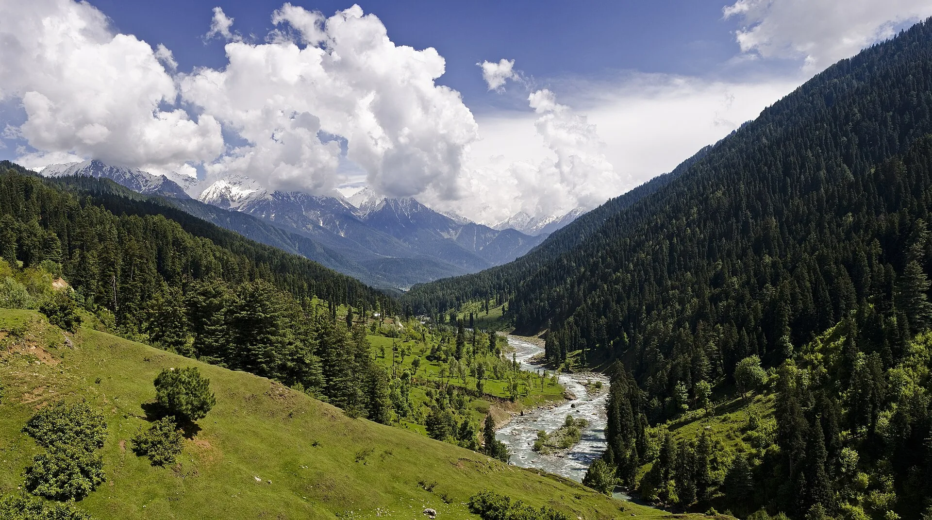 Pahalgam valley Kashmir mountains, selected for the Amarnath Yatra Via Baltal journey