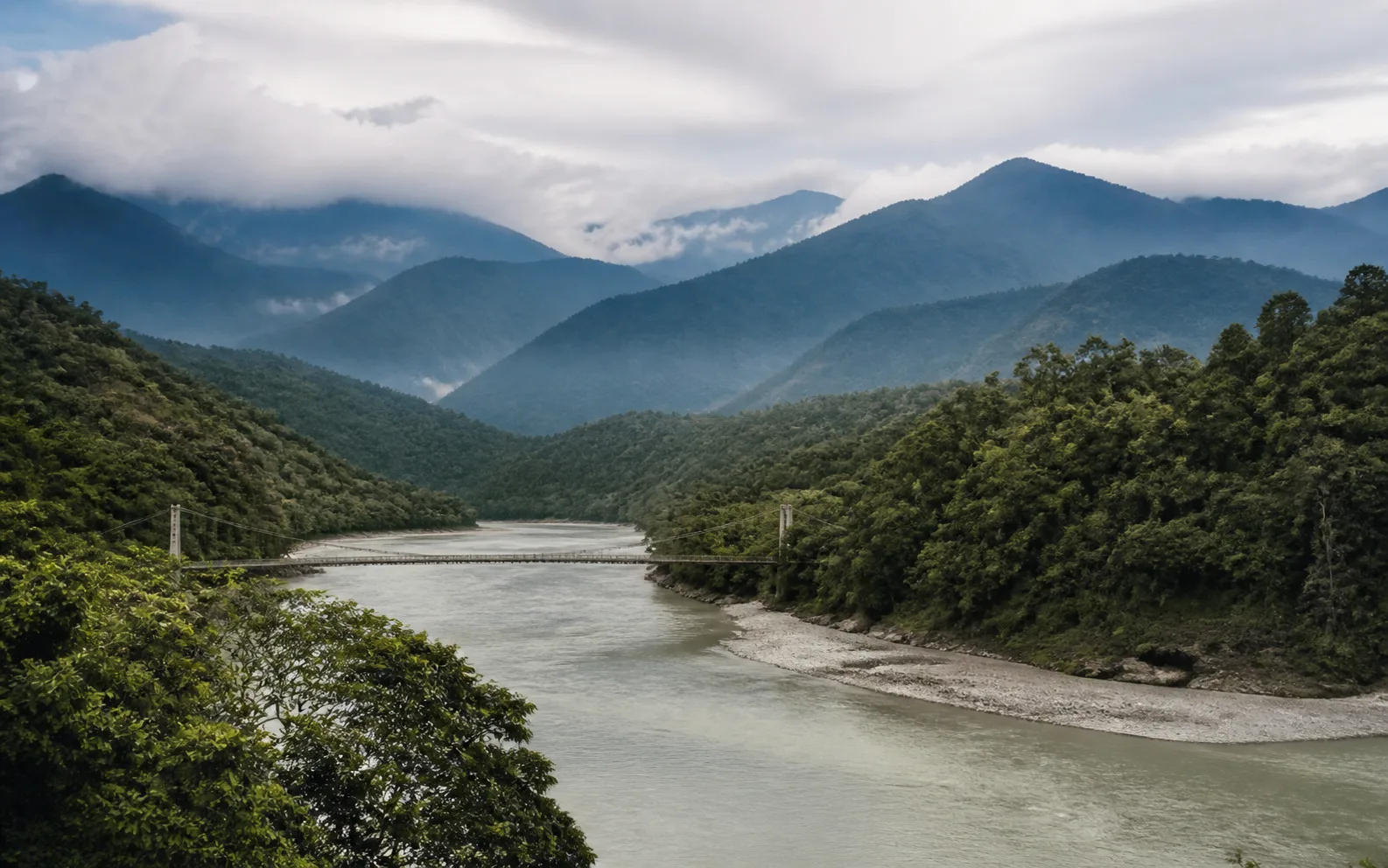 Siang river Arunachal Pradesh landscape, selected for the Arunachal Tribal Tour II journey