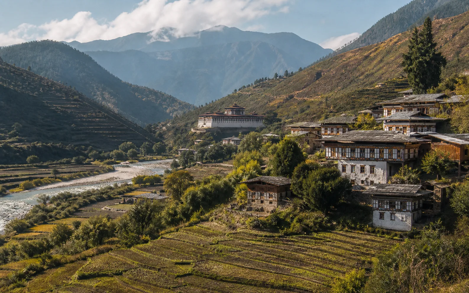Wangdue Phodrang Bhutan landscape, selected for the Bhutan Tour III journey